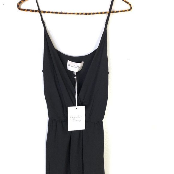 Charles Henry Black Faux Wrap Maxi Dress NWT XS - Picture 2 of 3